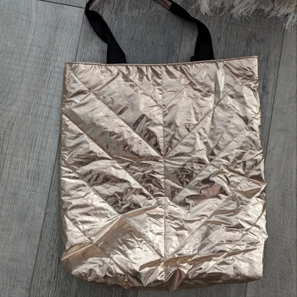 Victoria's secret Gold tote And cosmetic bag bundle